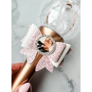 SAN Ateez Light Stick Photo Bow Kpop Deco Pink & White World Tour 2024